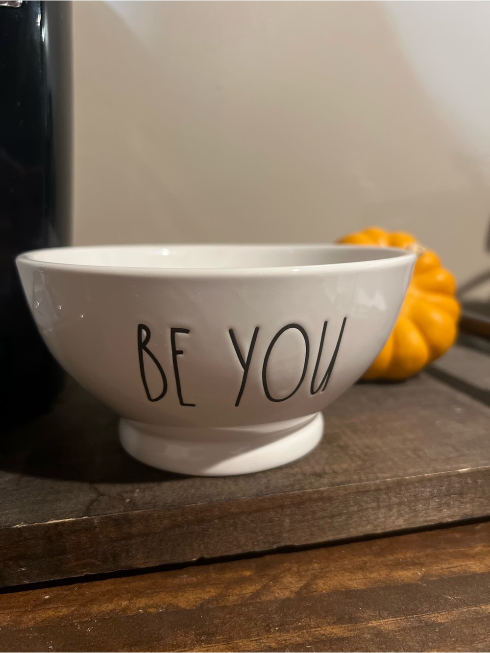 Rae Dunn White Ceramic Bowl with 'Be You' Lettering